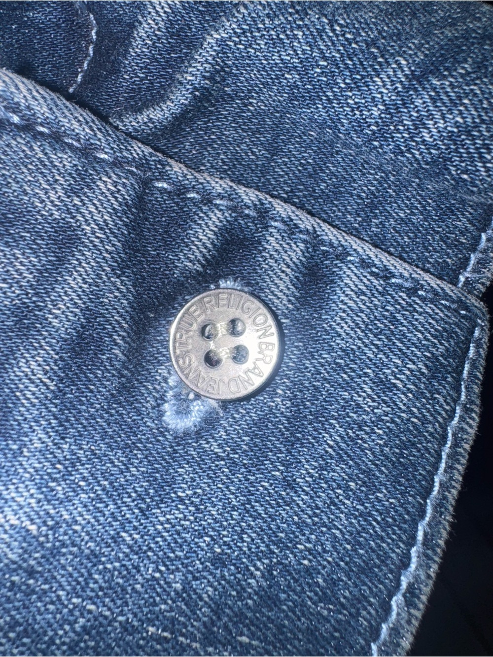 True Religion Brand Jeans Back Graphic Denim Button-Down Shirt NWT - Picture 5 of 6